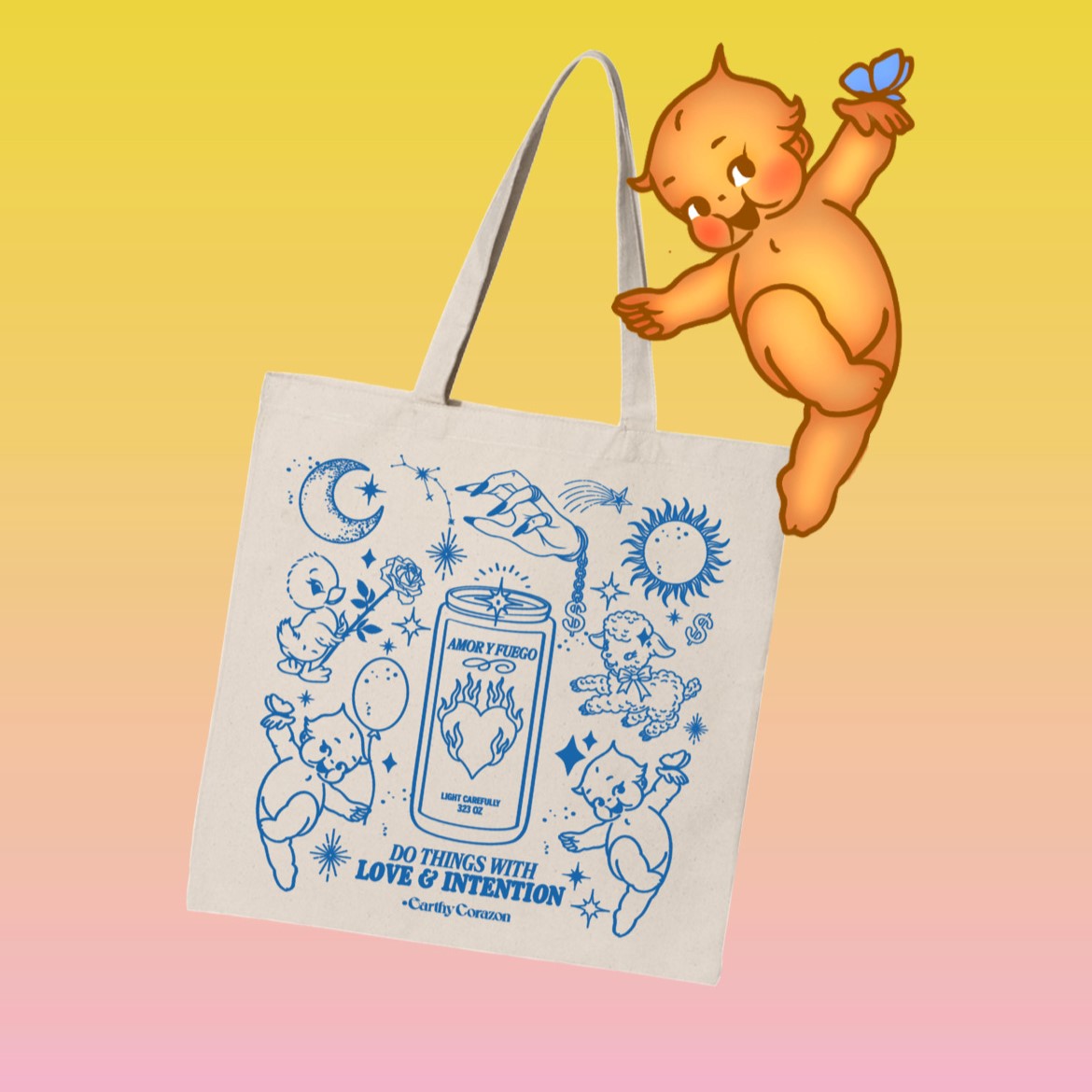 Amor y Fuego Tote Bag